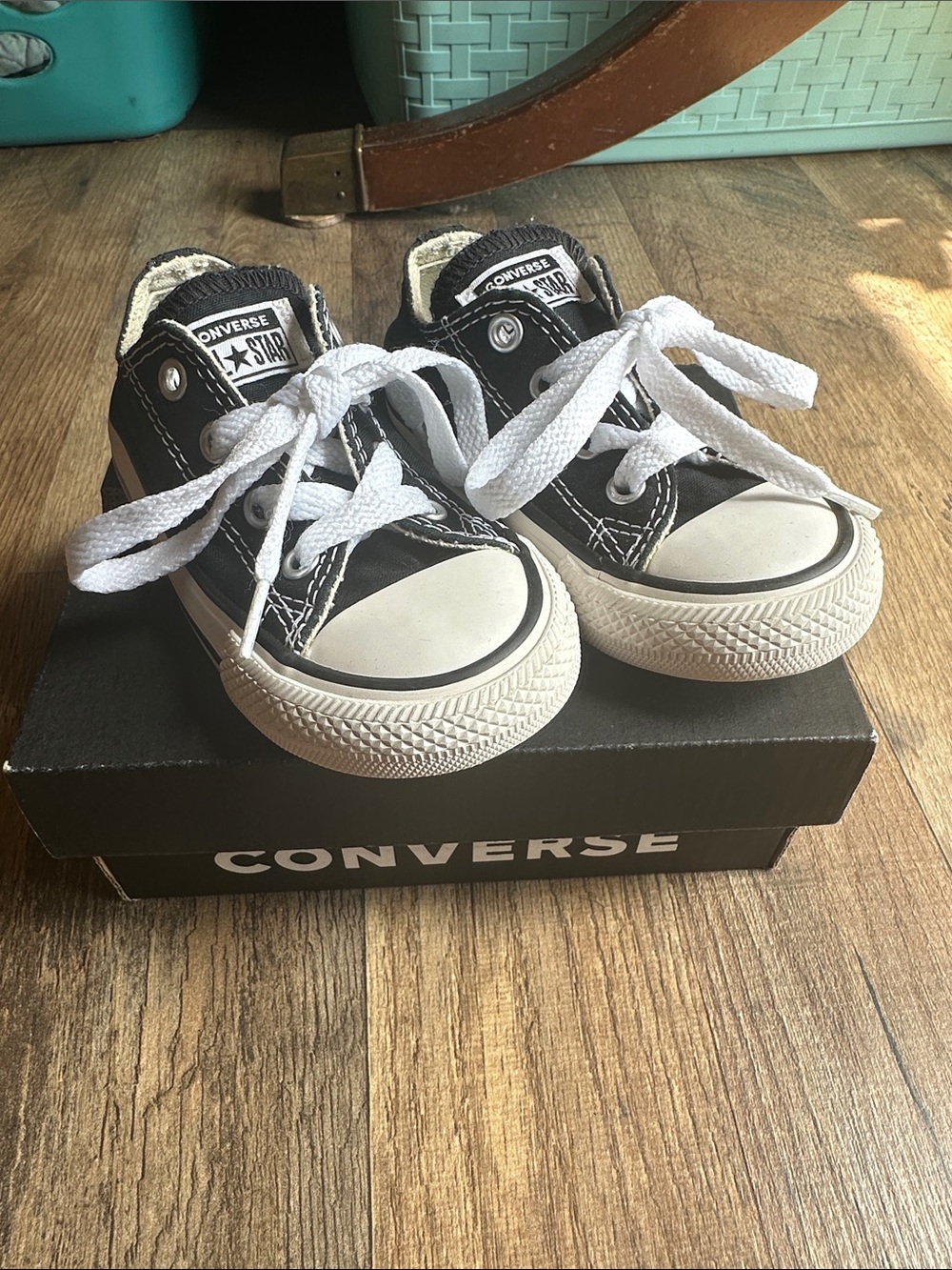 Converse Kids Black & White Low Top Sneakers